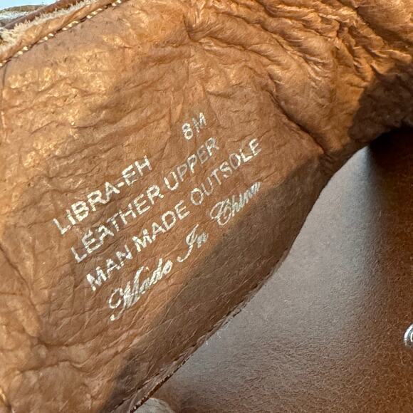 Donald J Pliner Libra Cow Hide Sandals Wide Strap Leather Flats Brown 8 - Picture 9 of 9